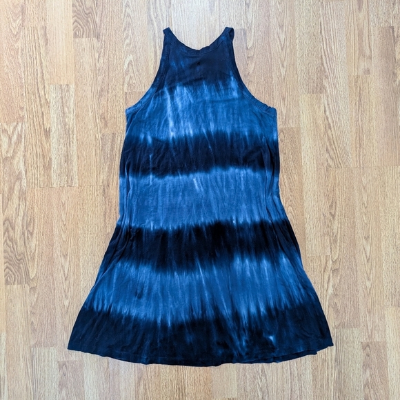 Old Navy Dark Navy Blue Tie Dye Striped Summer Dress - Picture 2 of 6